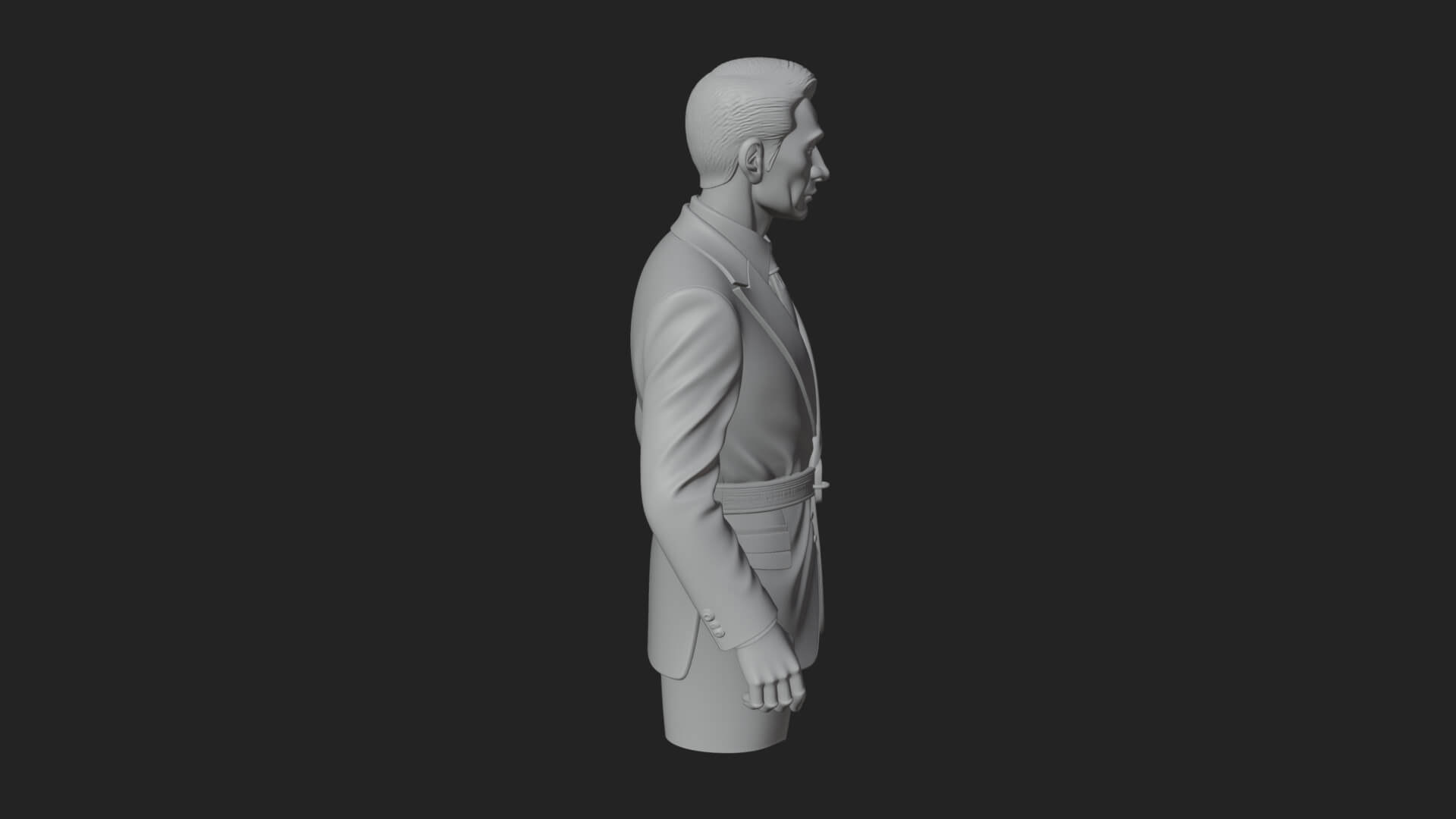 Red Suit Gentleman Bust Design 1 3D Print Model 3D Model