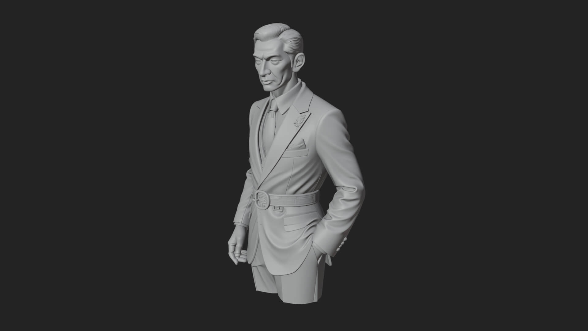 Red Suit Gentleman Bust Design 1 3D Print Model 3D Model