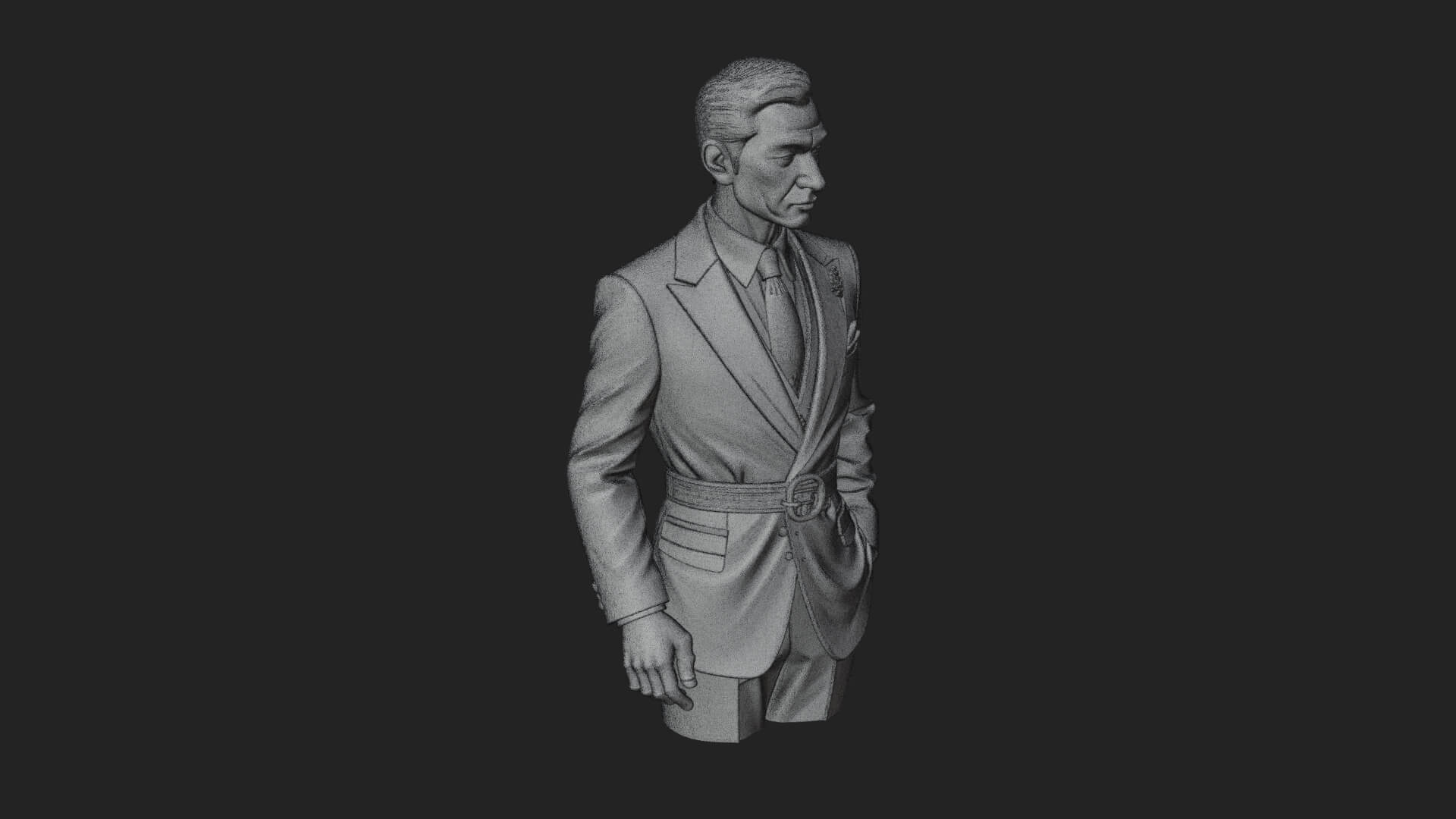 Red Suit Gentleman Bust Design 1 3D Print Model 3D Model