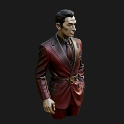 Red Suit Gentleman Bust Design 1 3D Print Model