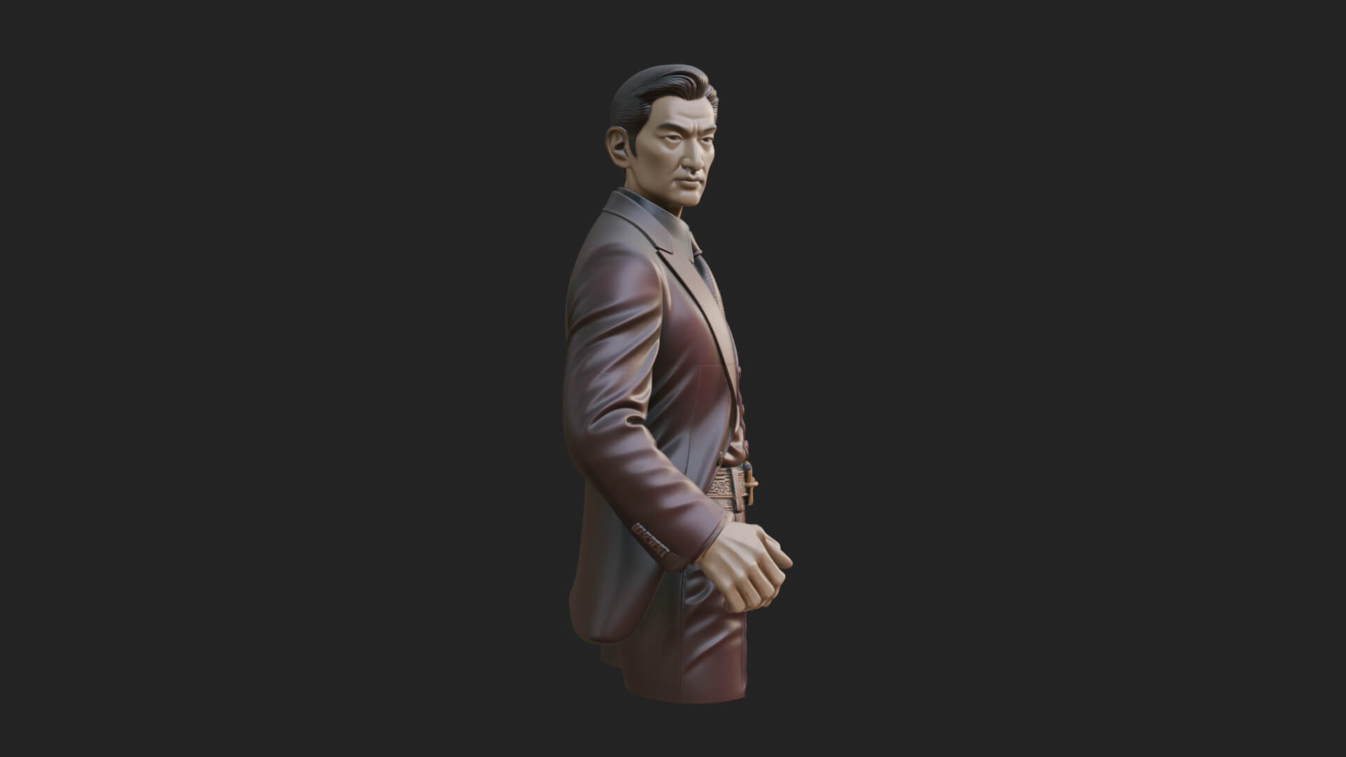 Red Suit Gentleman Bust Design 2 3D Print Model 3D Model