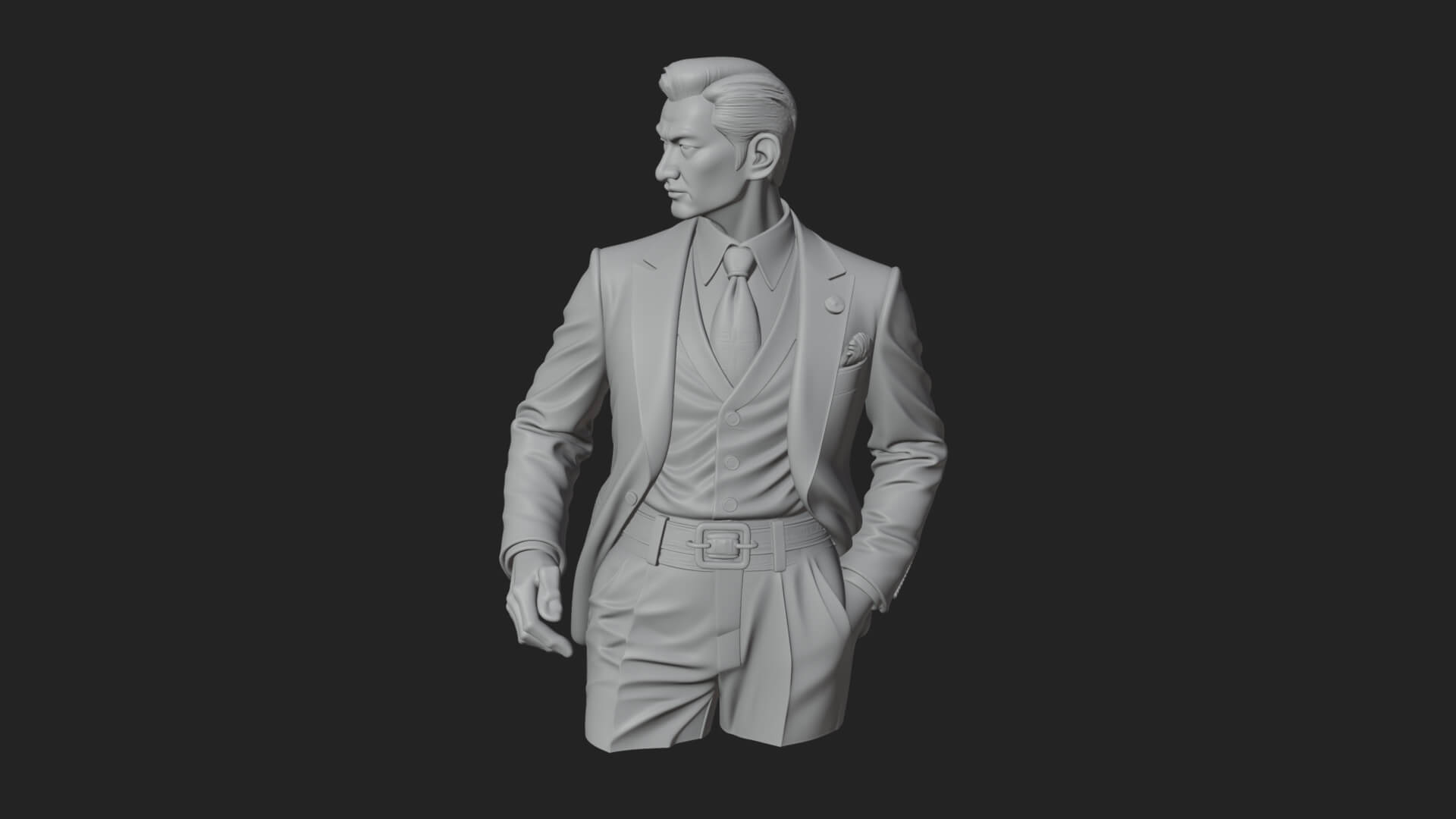 Red Suit Gentleman Bust Design 2 3D Print Model 3D Model