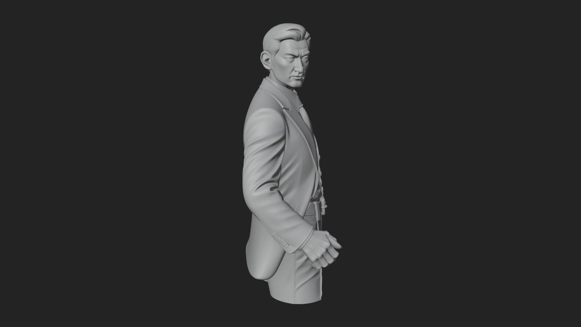Red Suit Gentleman Bust Design 2 3D Print Model 3D Model