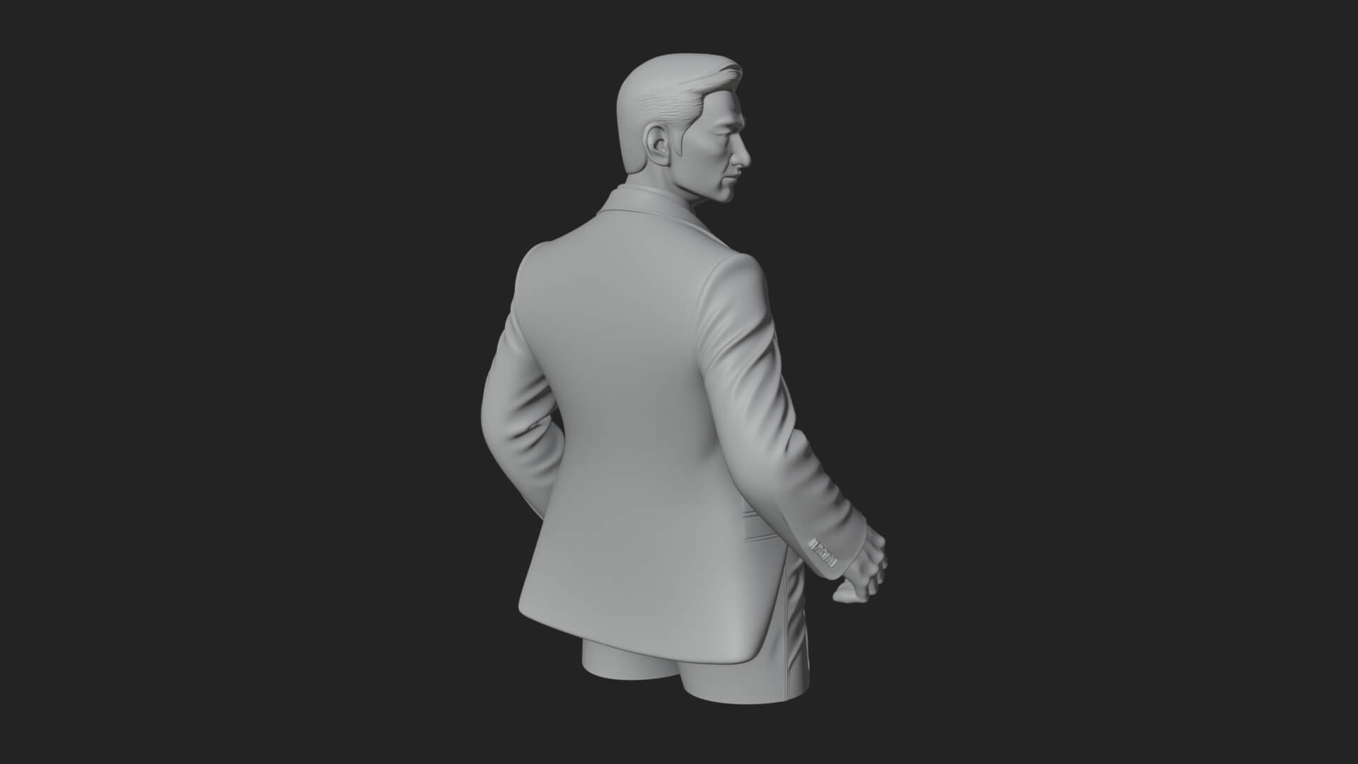 Red Suit Gentleman Bust Design 2 3D Print Model 3D Model