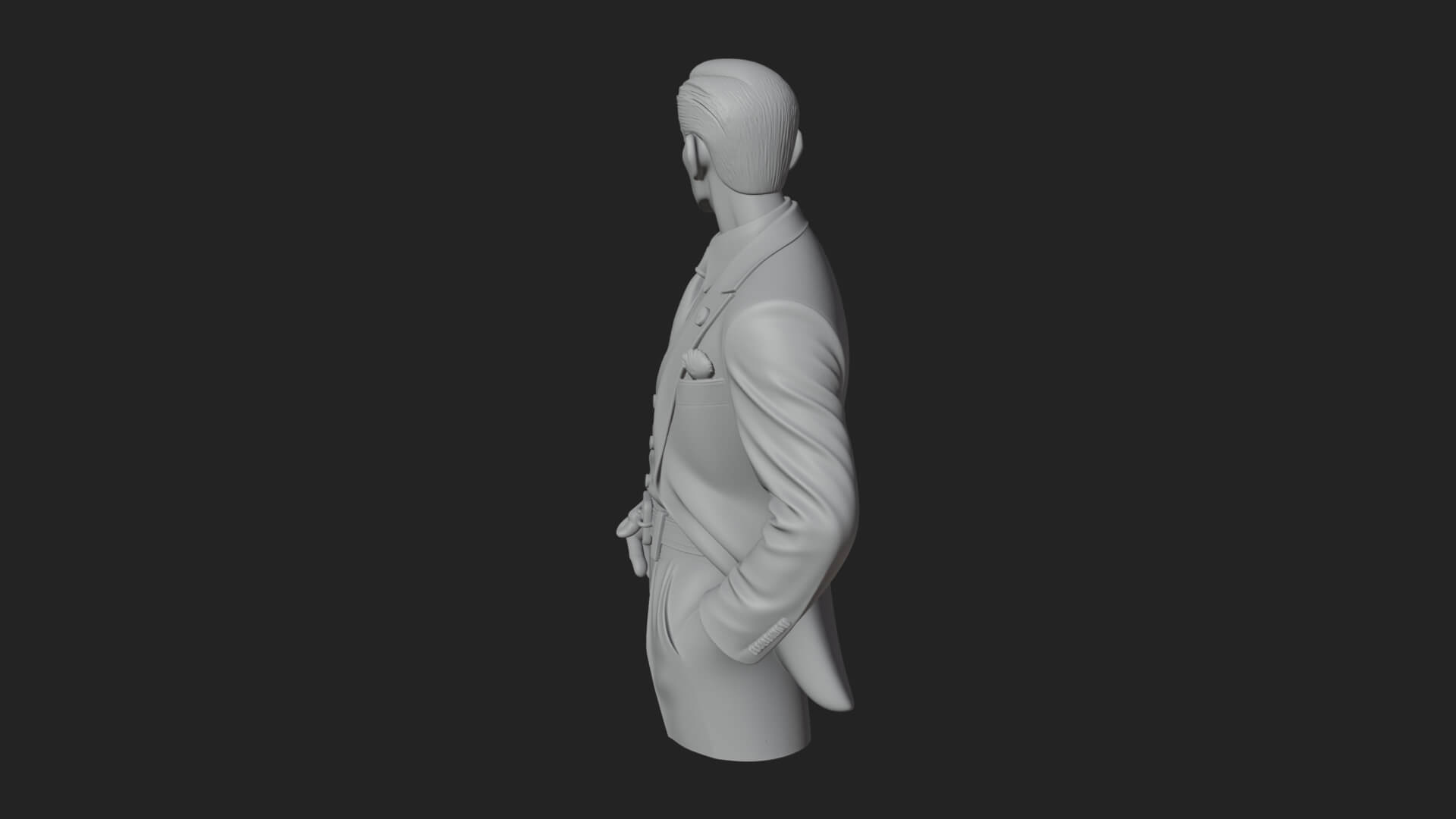 Red Suit Gentleman Bust Design 2 3D Print Model 3D Model