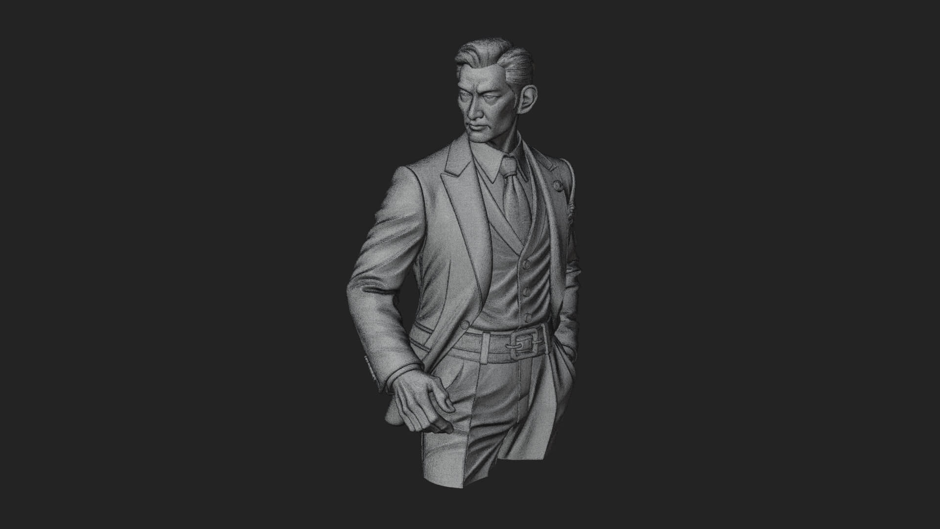 Red Suit Gentleman Bust Design 2 3D Print Model 3D Model