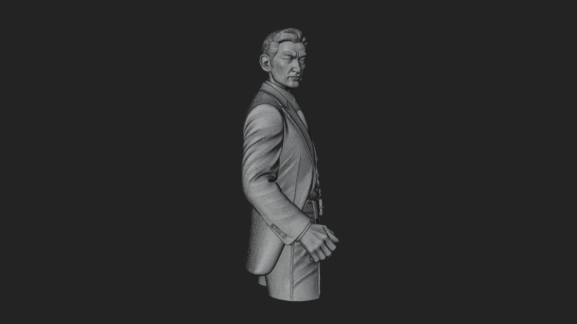 Red Suit Gentleman Bust Design 2 3D Print Model 3D Model