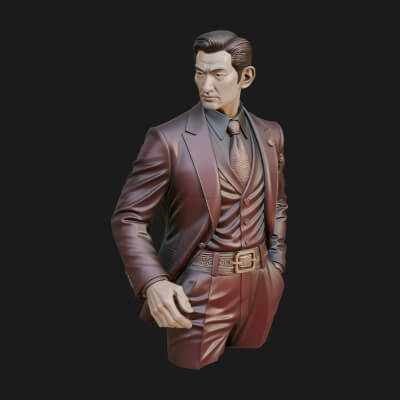 Red Suit Gentleman Bust Design 2 3D Print Model
