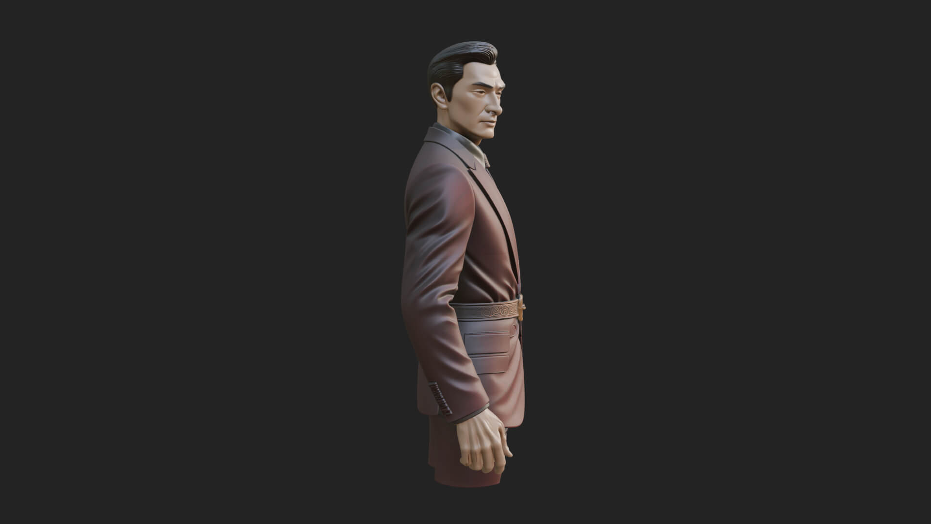 Red Suit Gentleman Bust Design 3 3D Print Model 3D Model