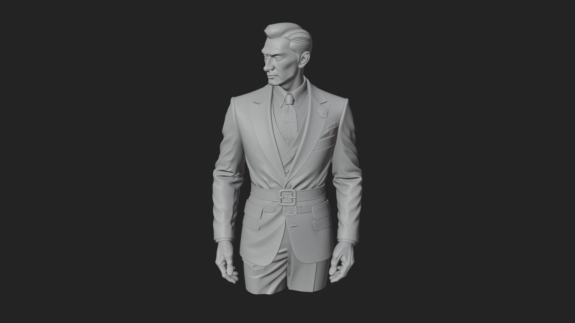 Red Suit Gentleman Bust Design 3 3D Print Model 3D Model