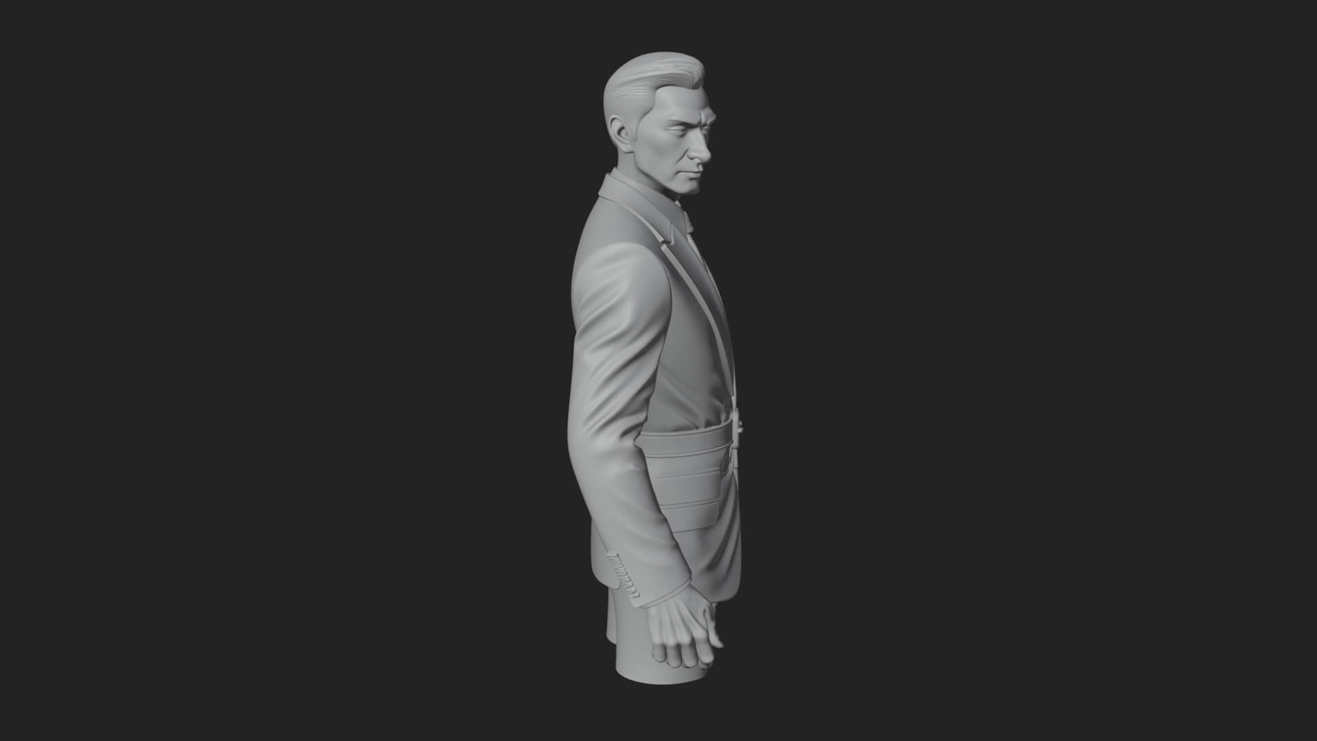 Red Suit Gentleman Bust Design 3 3D Print Model 3D Model