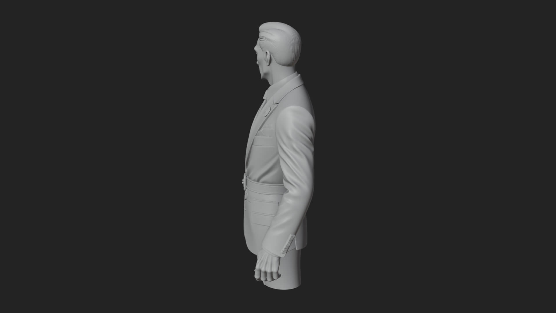 Red Suit Gentleman Bust Design 3 3D Print Model 3D Model