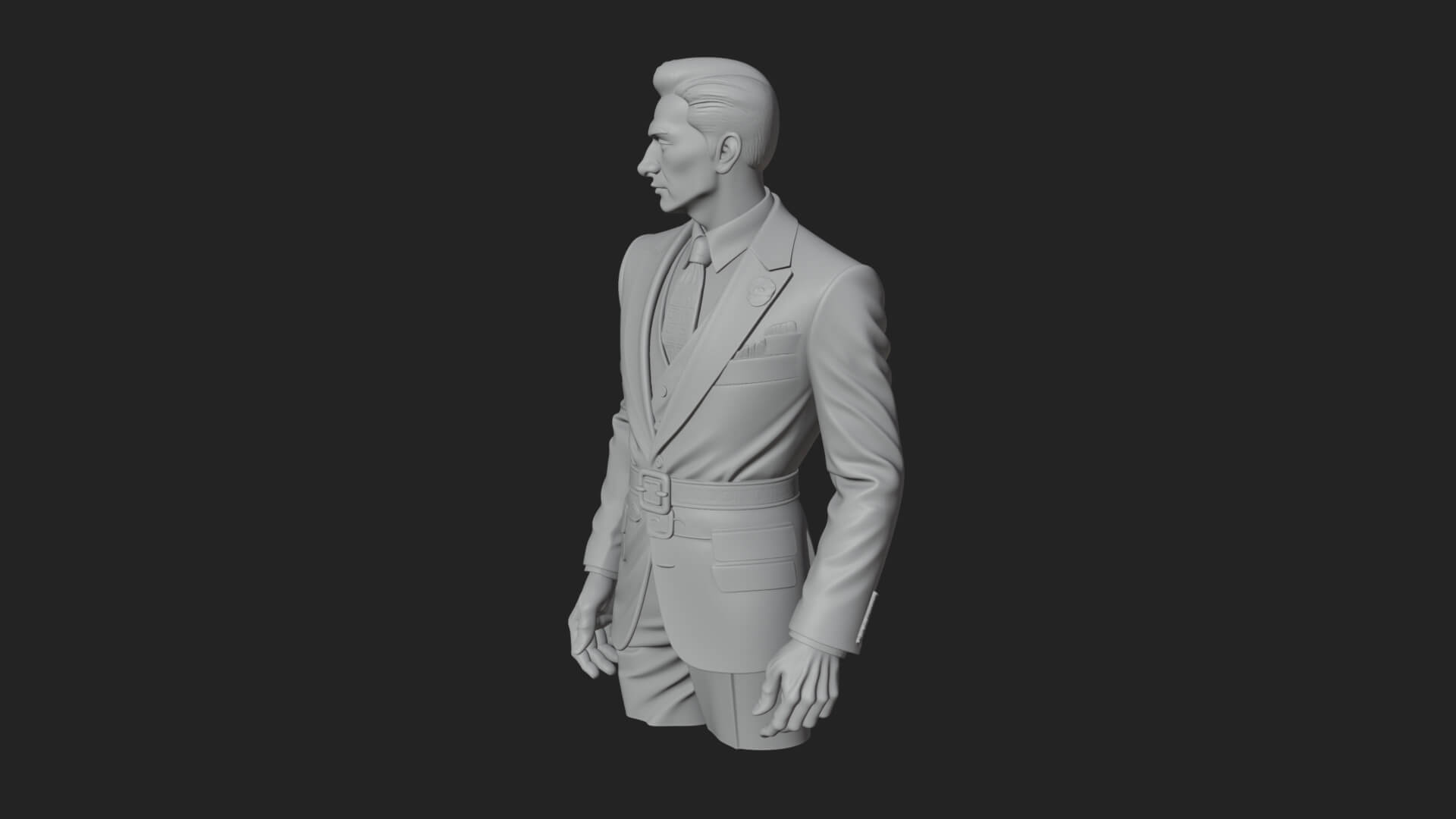 Red Suit Gentleman Bust Design 3 3D Print Model 3D Model