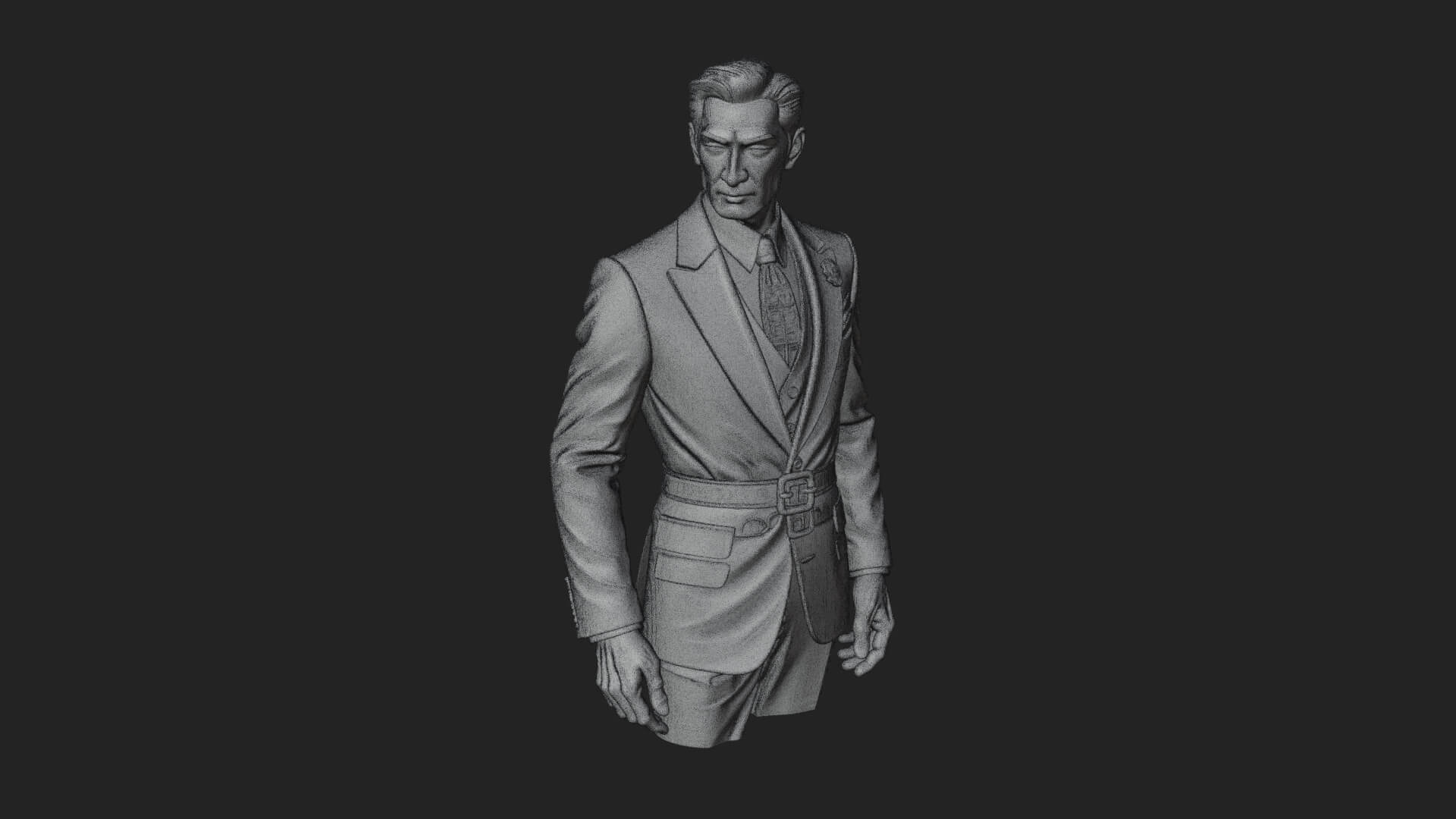 Red Suit Gentleman Bust Design 3 3D Print Model 3D Model