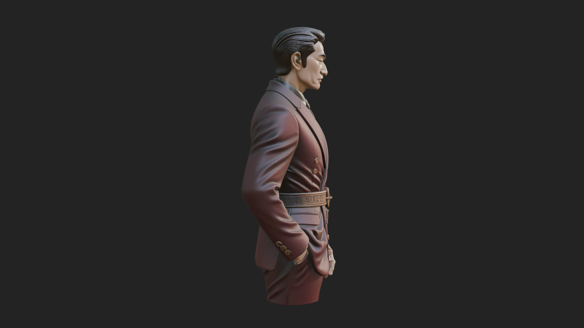 Red Suit Gentleman Bust Design 4 3D Print Model 3D Model