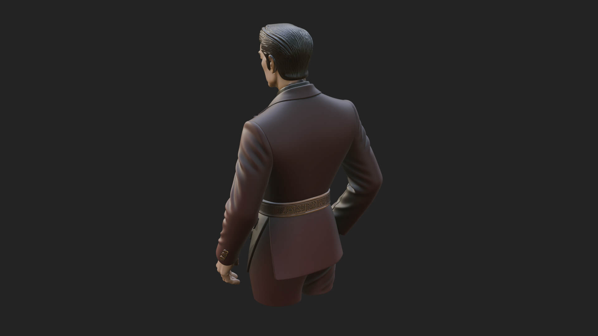 Red Suit Gentleman Bust Design 4 3D Print Model 3D Model