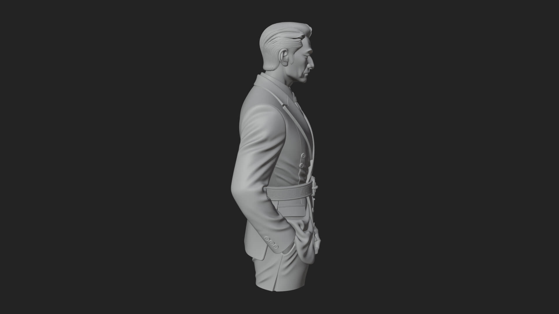 Red Suit Gentleman Bust Design 4 3D Print Model 3D Model