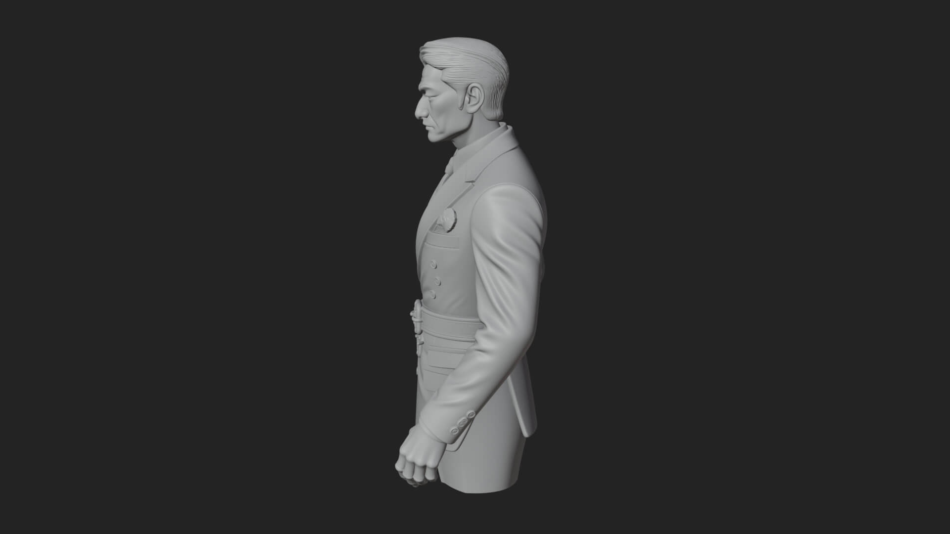 Red Suit Gentleman Bust Design 4 3D Print Model 3D Model
