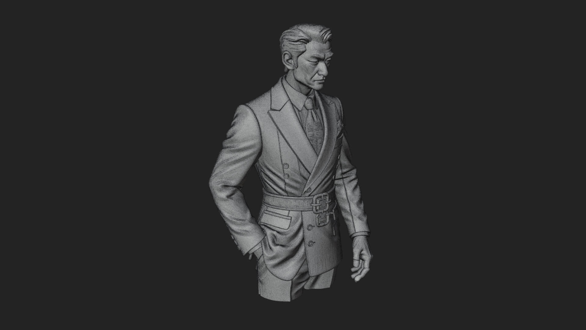 Red Suit Gentleman Bust Design 4 3D Print Model 3D Model