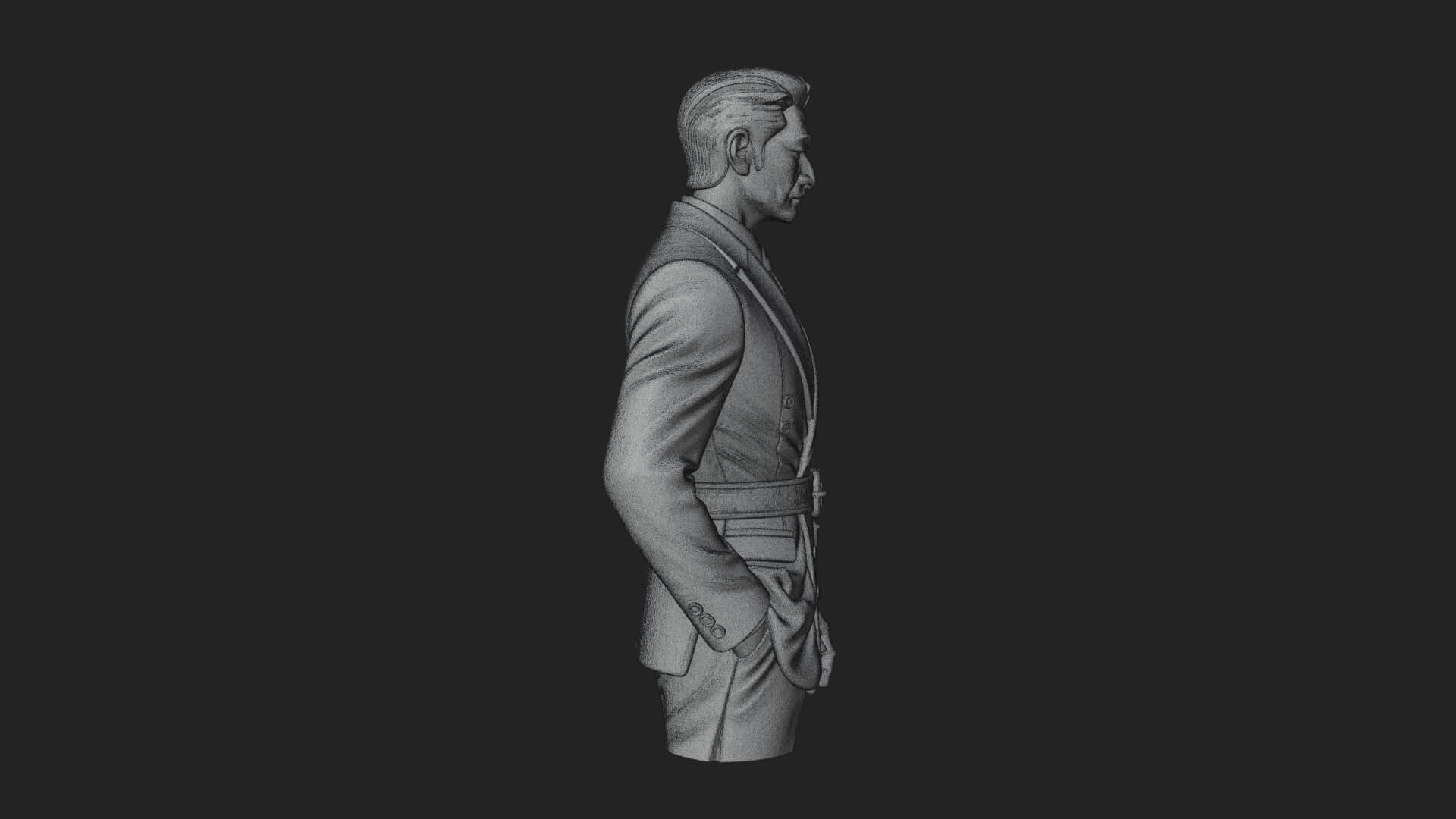 Red Suit Gentleman Bust Design 4 3D Print Model 3D Model