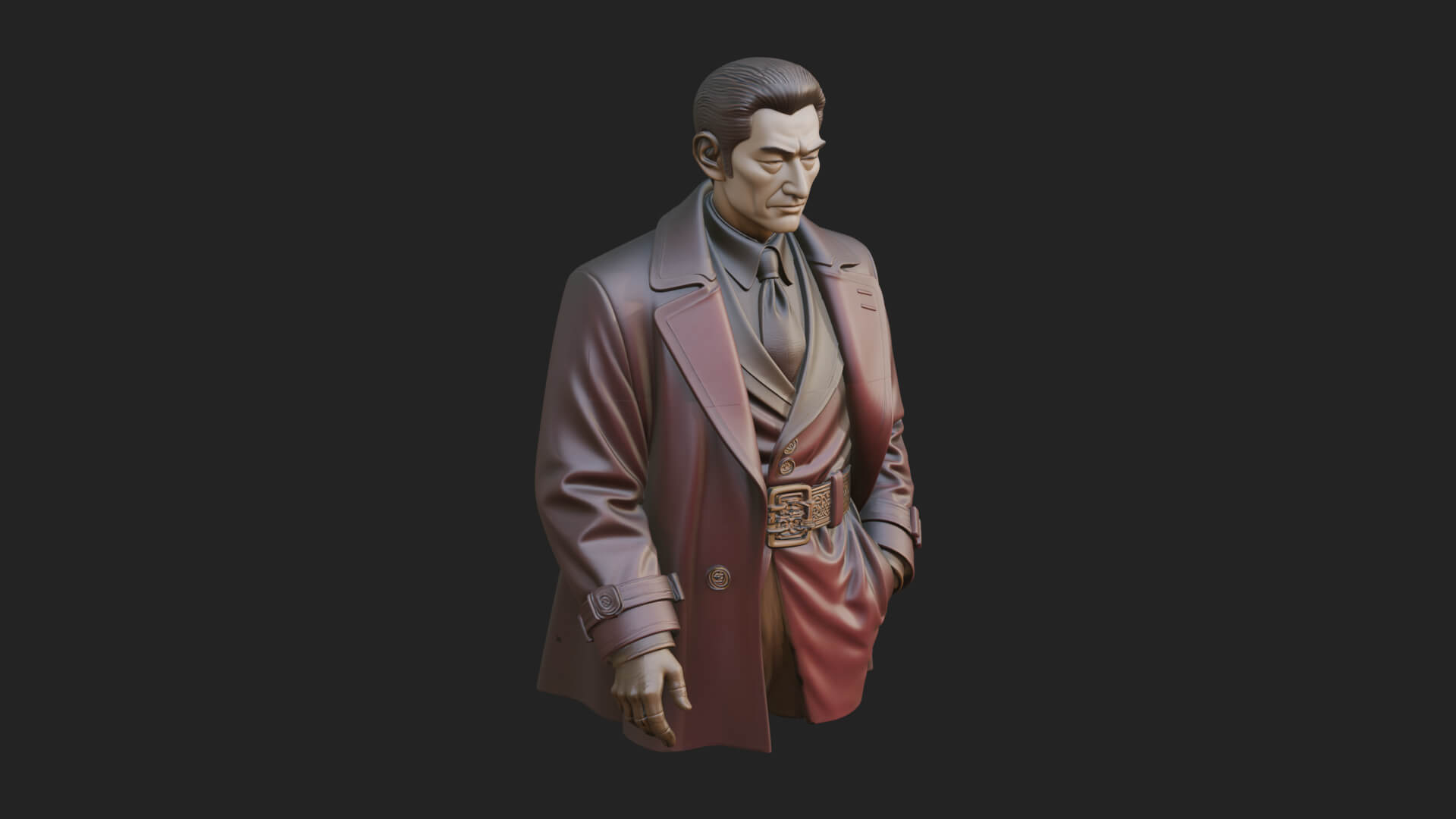 Red Suit Gentleman Bust Design 5 3D Print Model 3D Model