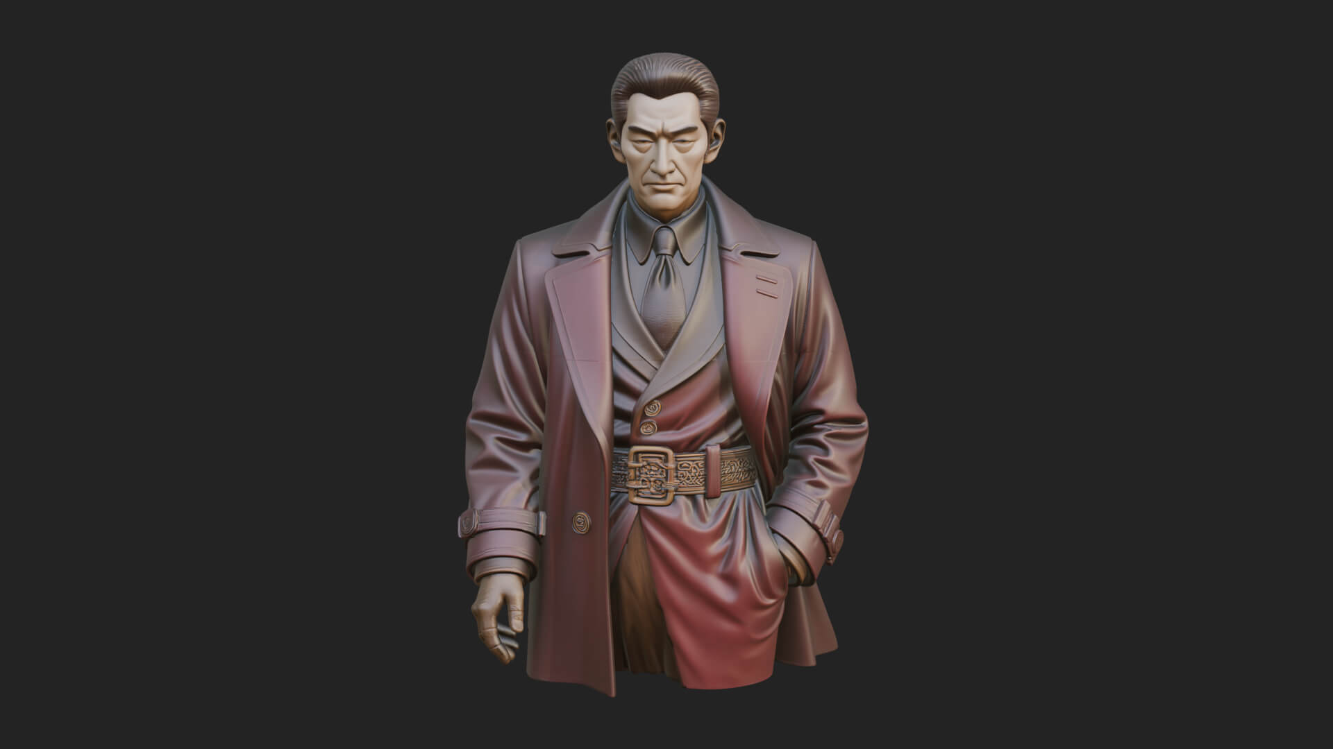 Red Suit Gentleman Bust Design 5 3D Print Model 3D Model