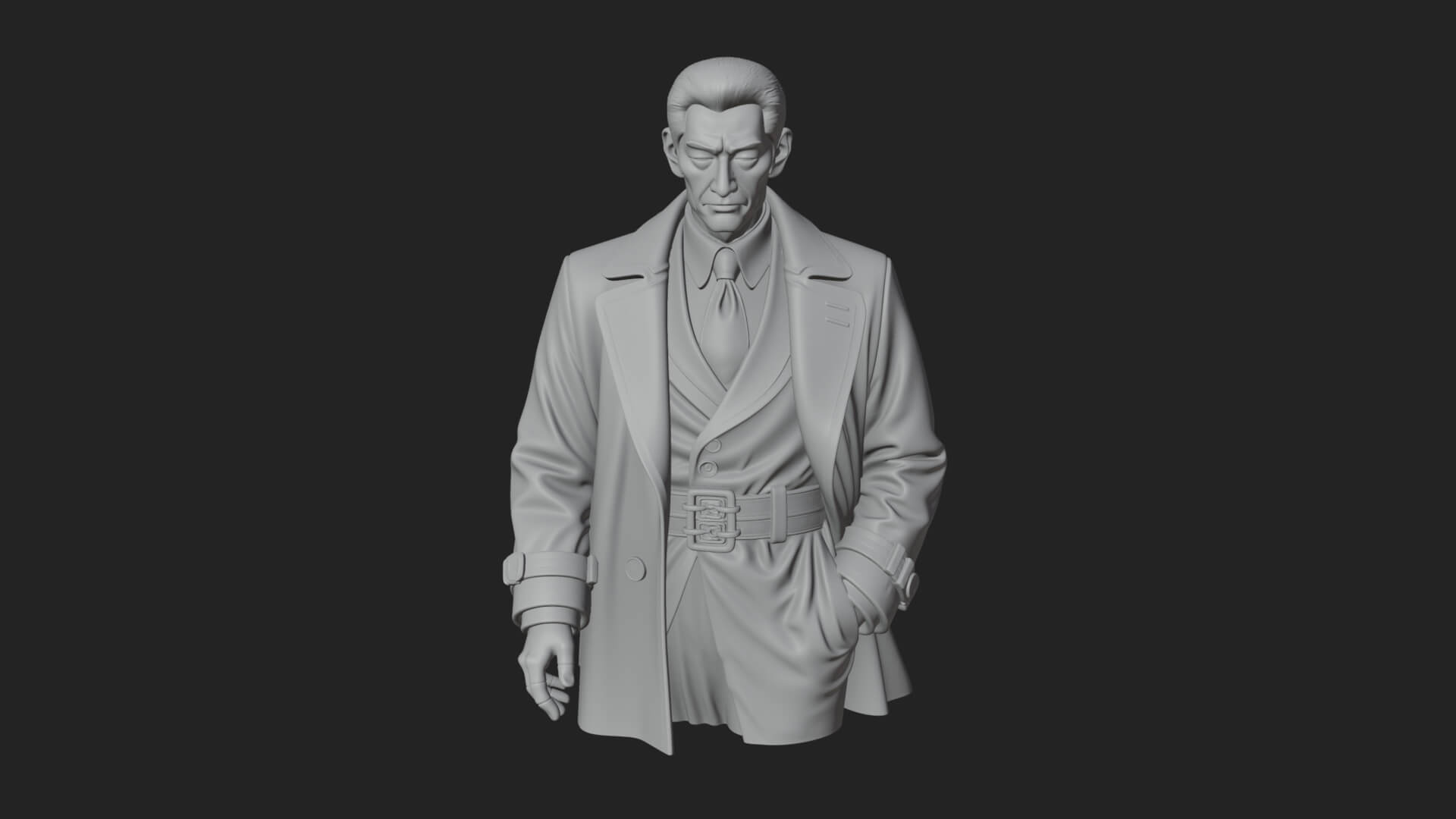 Red Suit Gentleman Bust Design 5 3D Print Model 3D Model