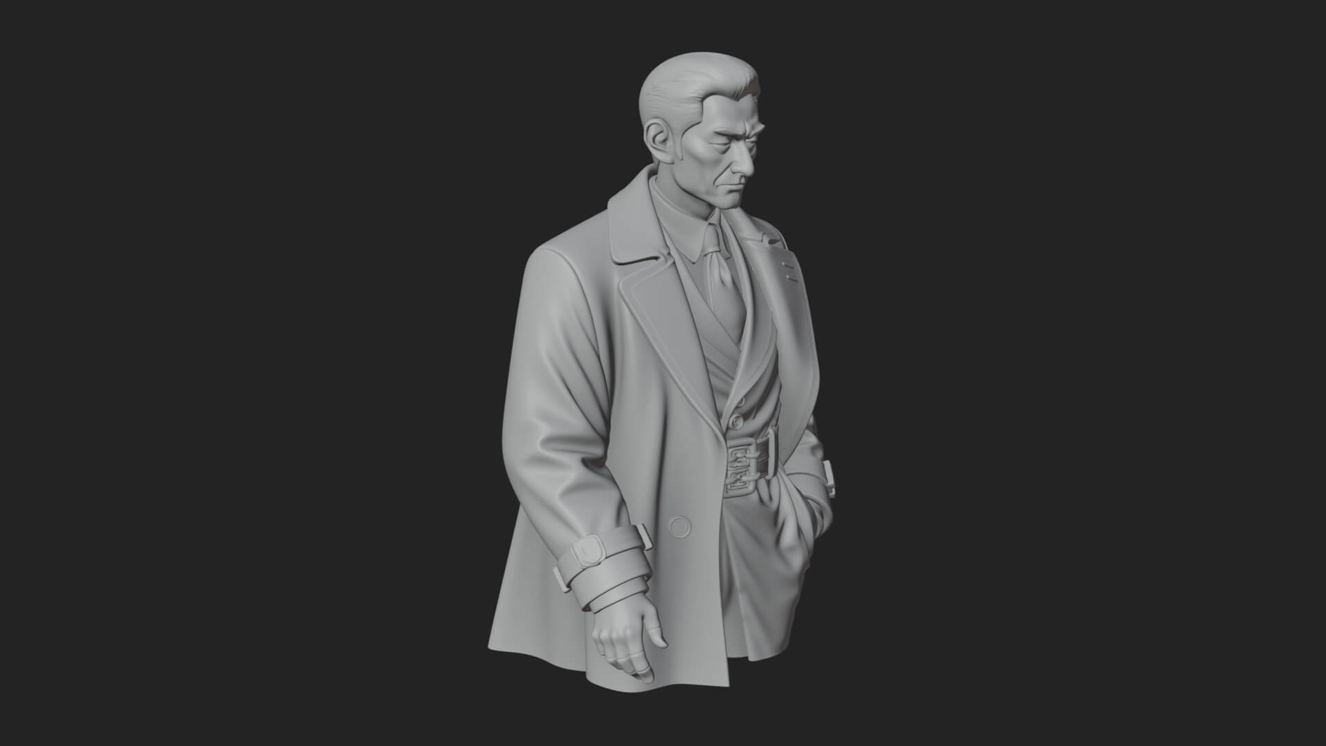 Red Suit Gentleman Bust Design 5 3D Print Model 3D Model