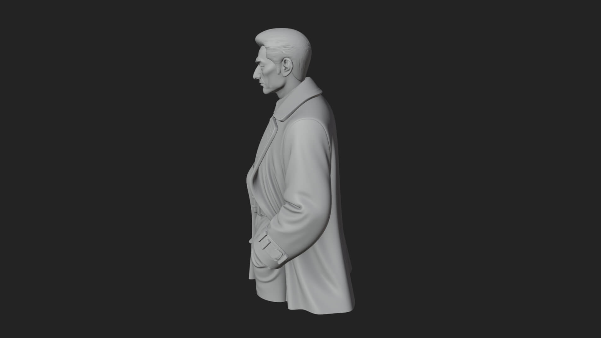 Red Suit Gentleman Bust Design 5 3D Print Model 3D Model