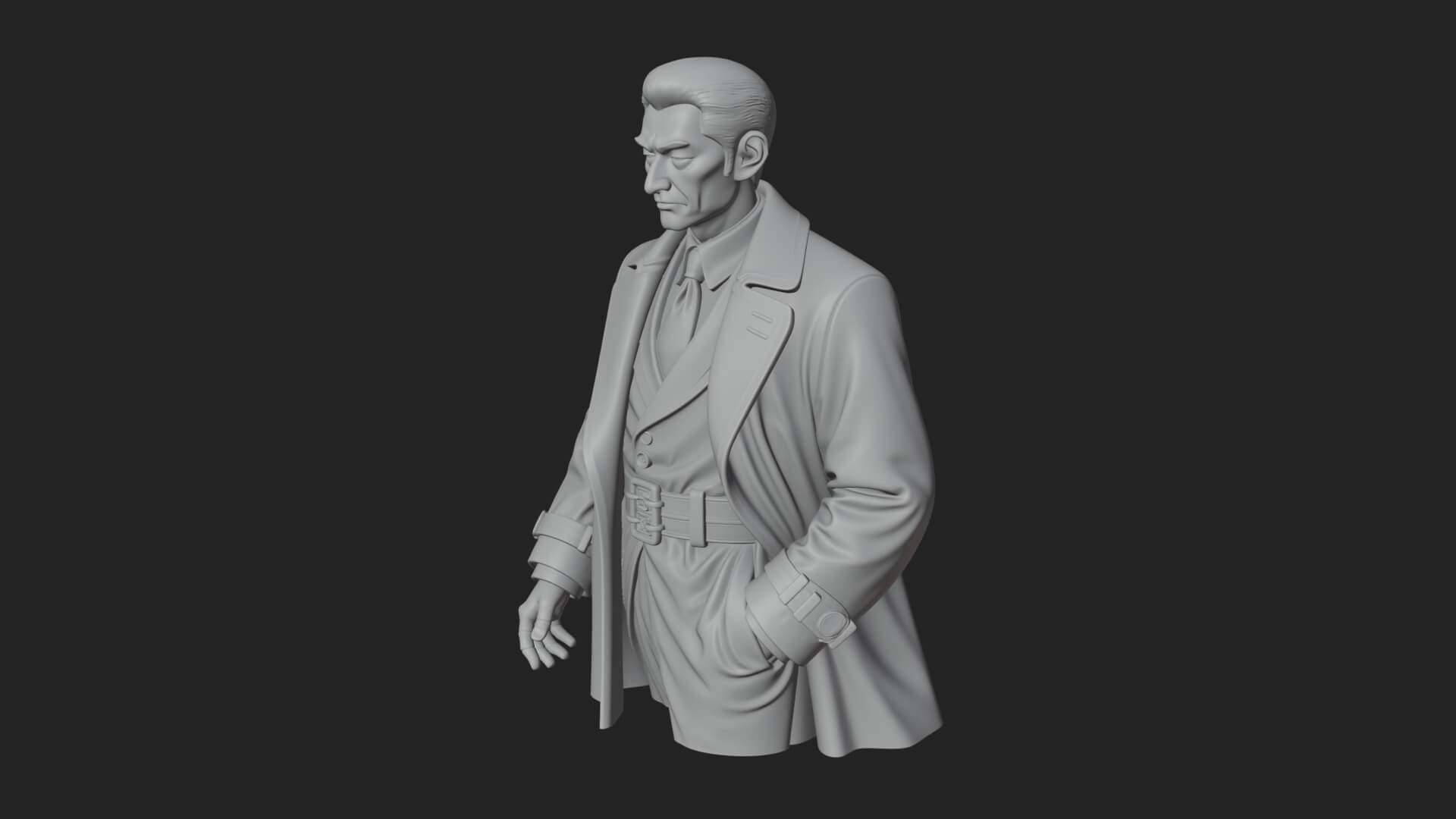 Red Suit Gentleman Bust Design 5 3D Print Model 3D Model