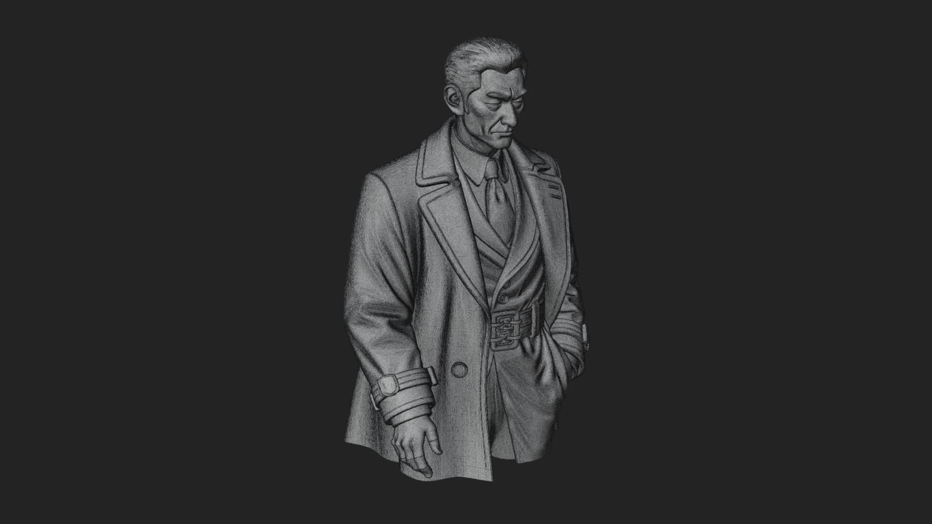 Red Suit Gentleman Bust Design 5 3D Print Model 3D Model