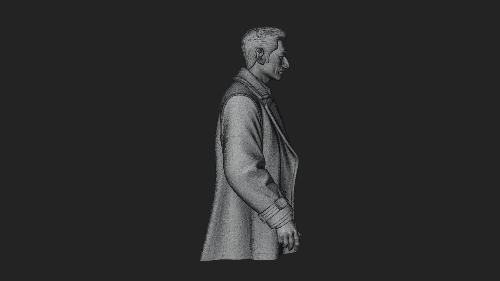Red Suit Gentleman Bust Design 5 3D Print Model 3D Model