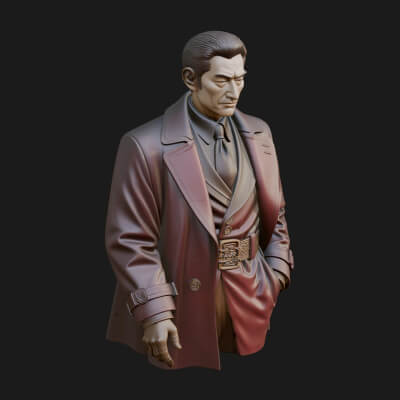 Red Suit Gentleman Bust Design 5 3D Print Model