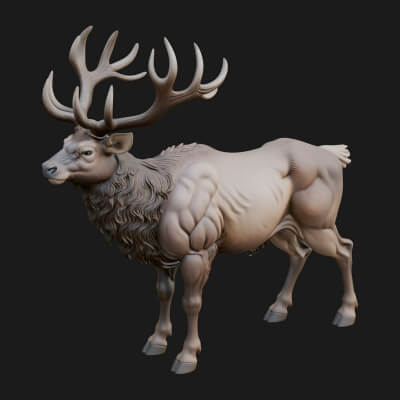 Reindeer Statue Design 1 3D Print Model