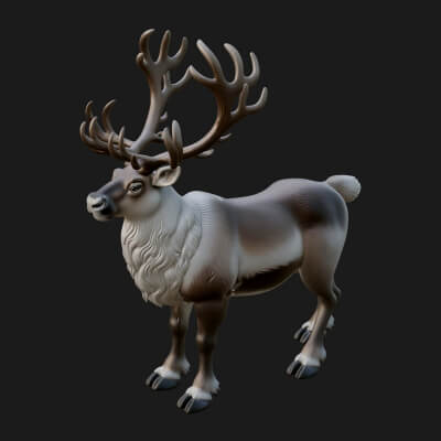 Reindeer Statue Design 2 3D Print Model