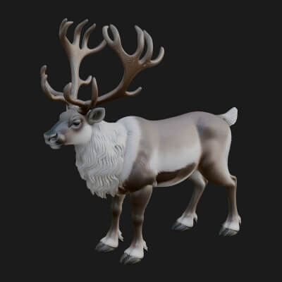 Reindeer Statue Design 3 3D Print Model