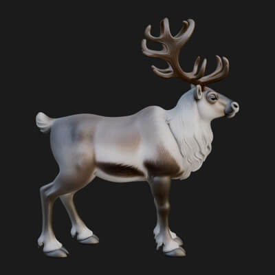 Reindeer Statue Design 4 3D Print Model
