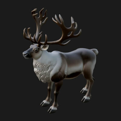 Reindeer Statue Design 5 3D Print Model