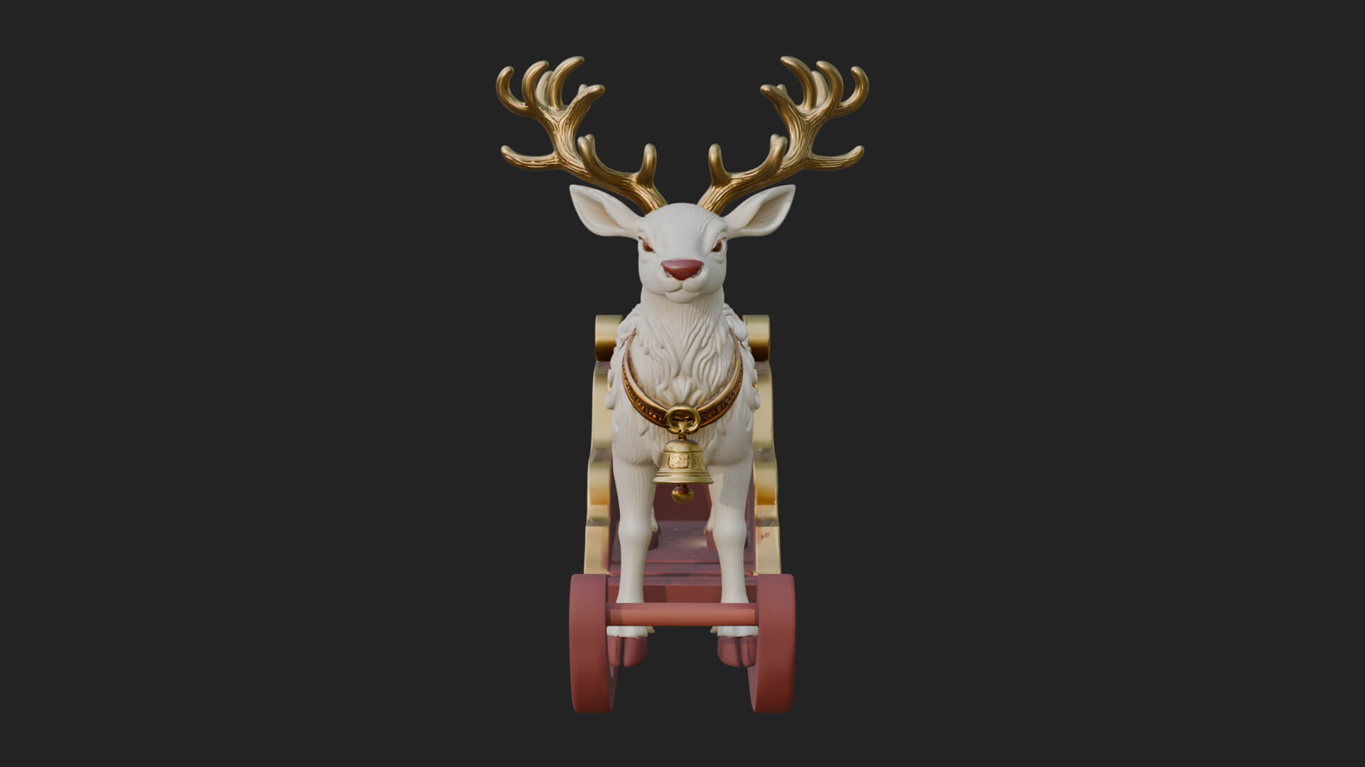 Reindeer with Sleigh Model Design 1 3D Print Model 3D Model