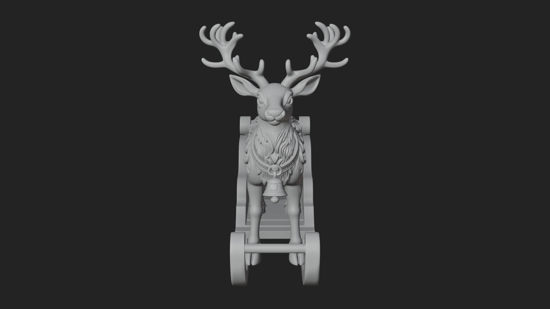 Reindeer with Sleigh Model Design 1 3D Print Model 3D Model