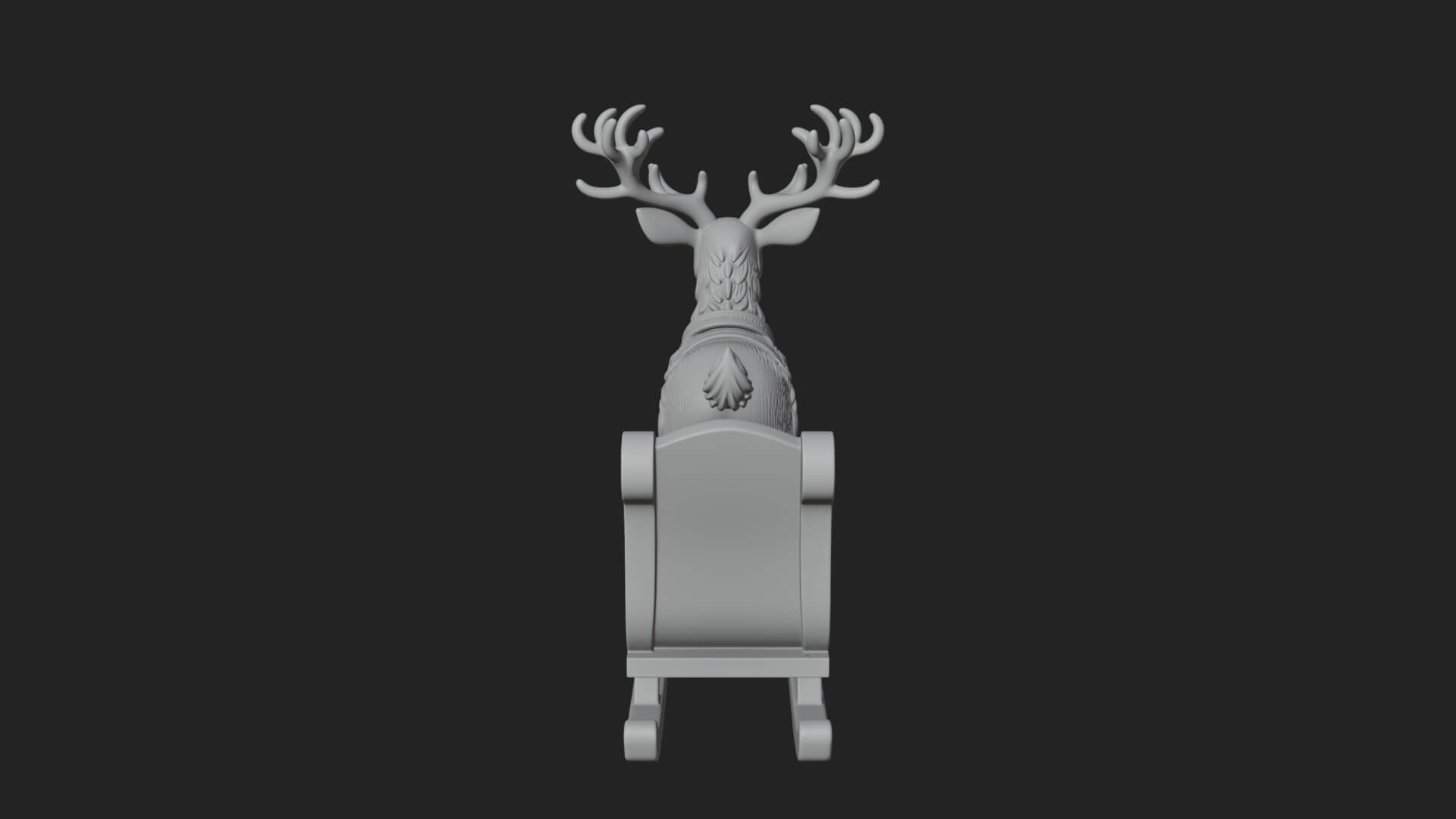 Reindeer with Sleigh Model Design 1 3D Print Model 3D Model