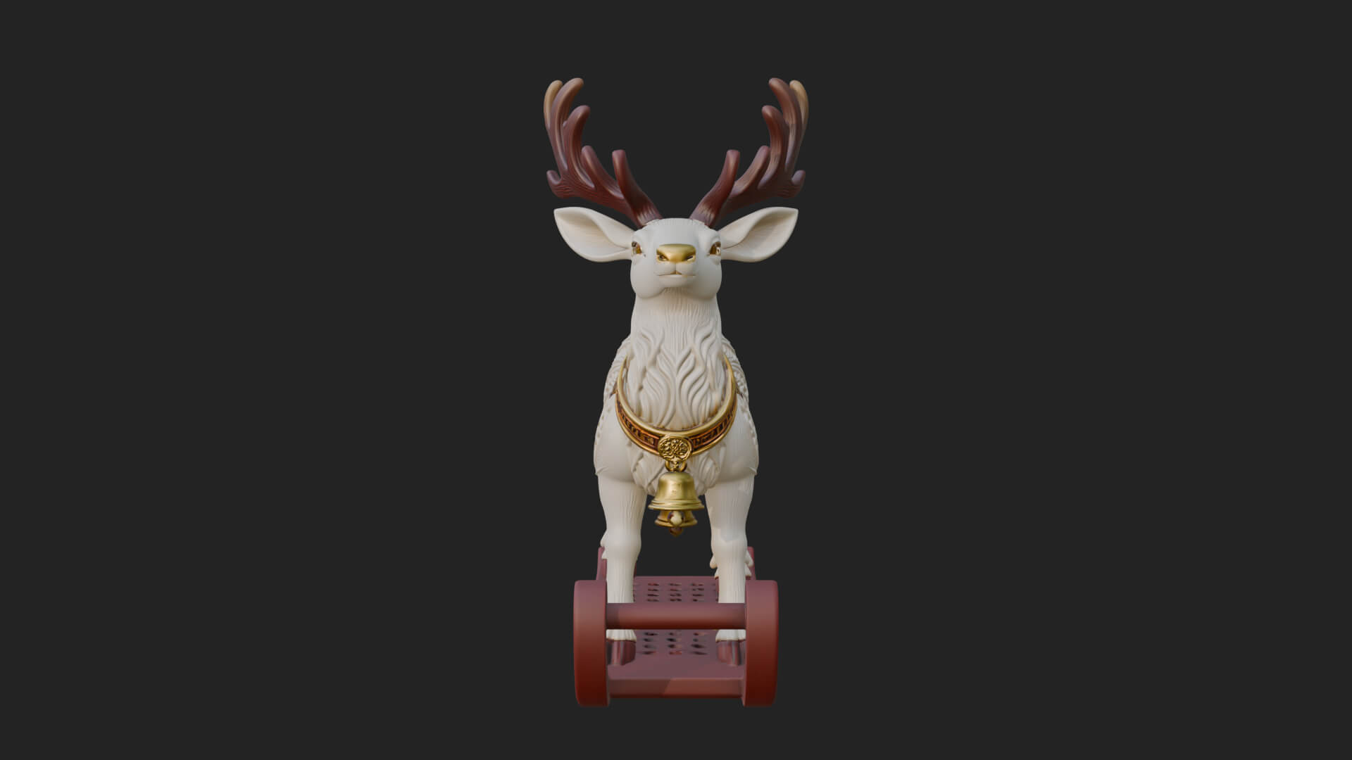 Reindeer with Sleigh Model Design 2 3D Print Model 3D Model