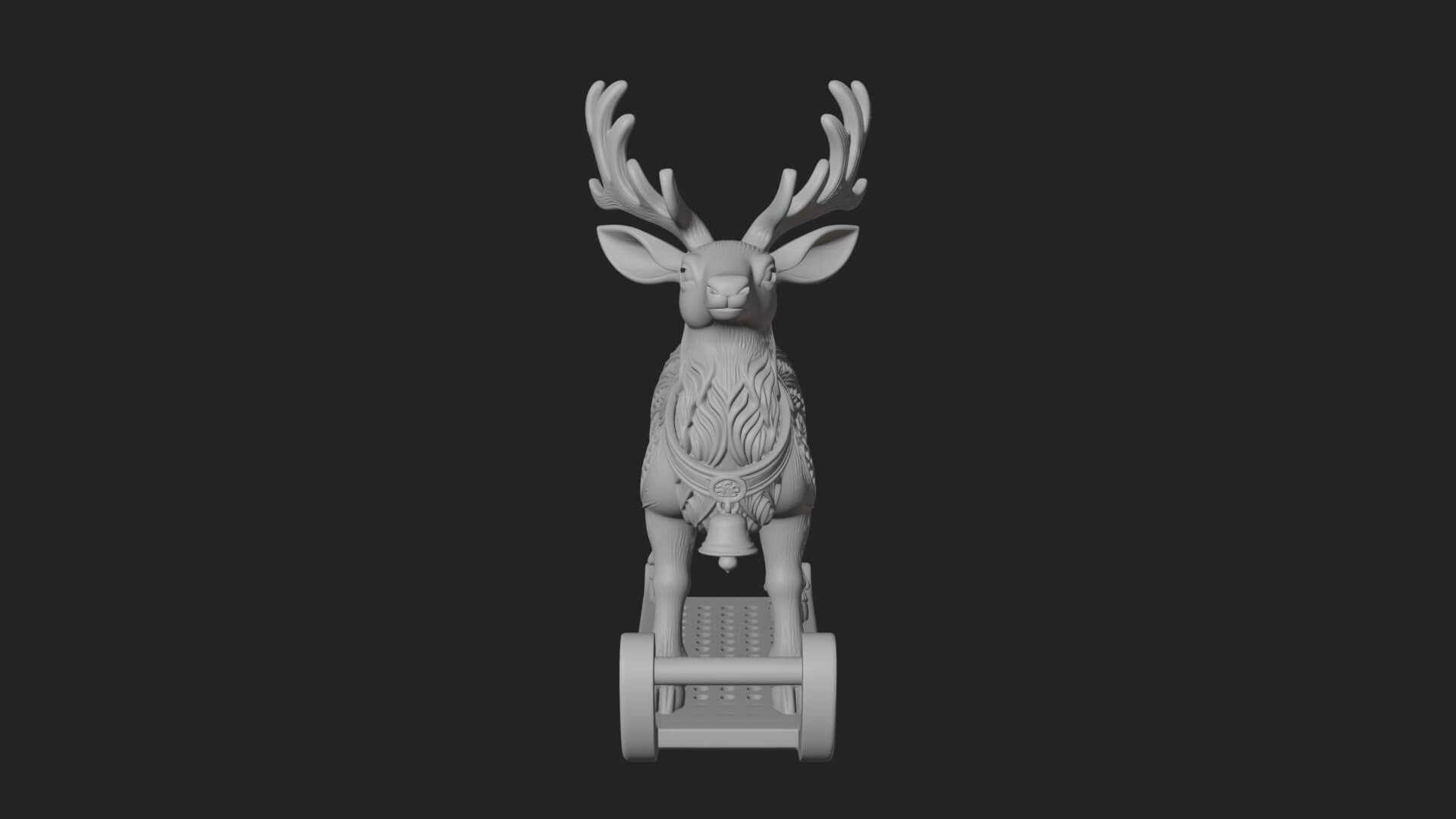 Reindeer with Sleigh Model Design 2 3D Print Model 3D Model