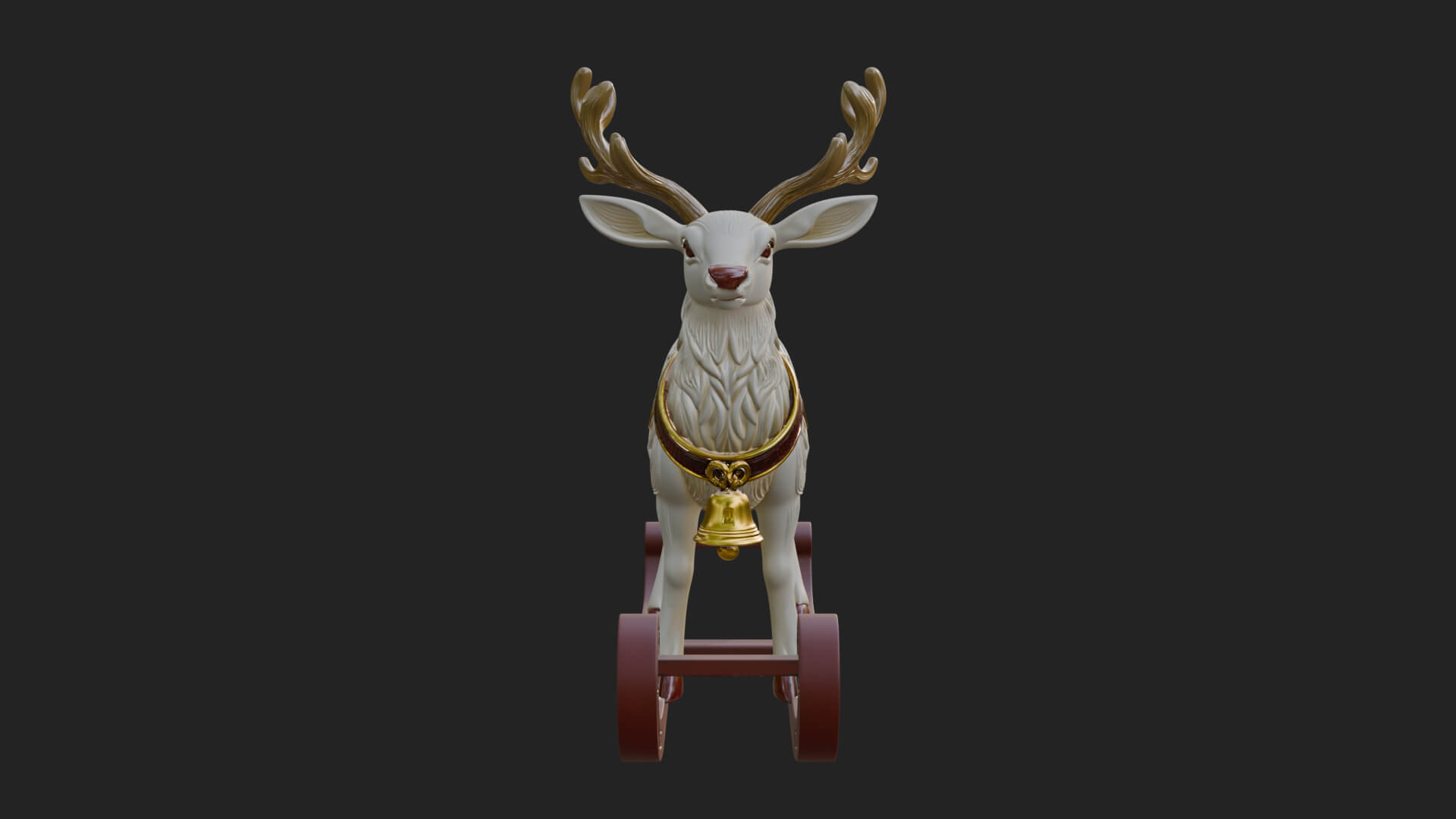 Reindeer with Sleigh Model Design 3 3D Print Model 3D Model