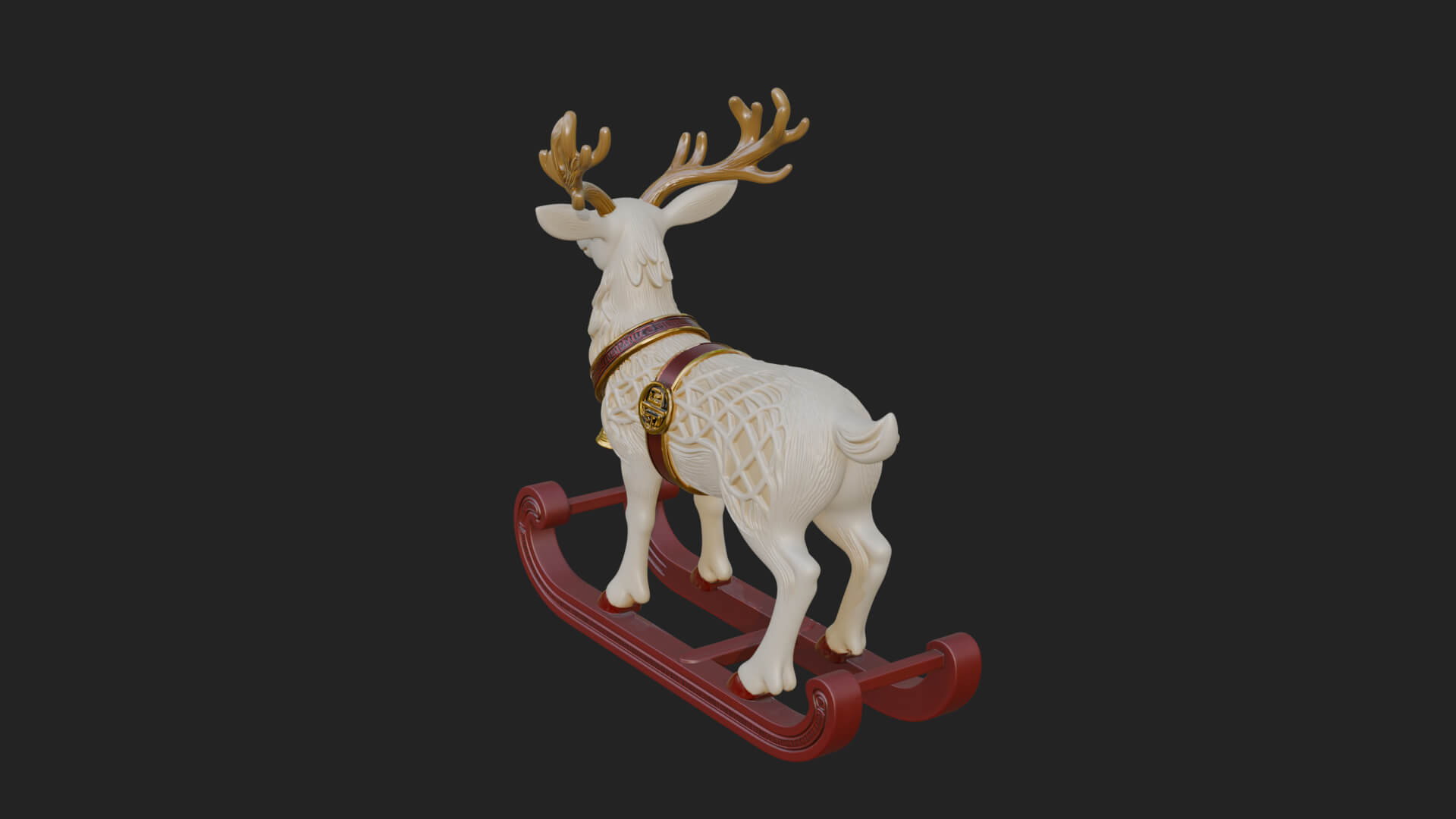 Reindeer with Sleigh Model Design 3 3D Print Model 3D Model