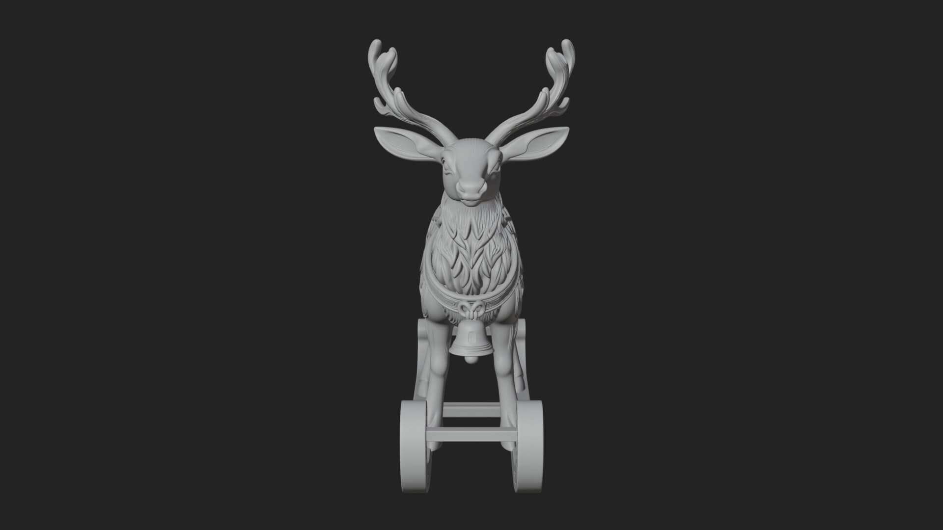 Reindeer with Sleigh Model Design 3 3D Print Model 3D Model