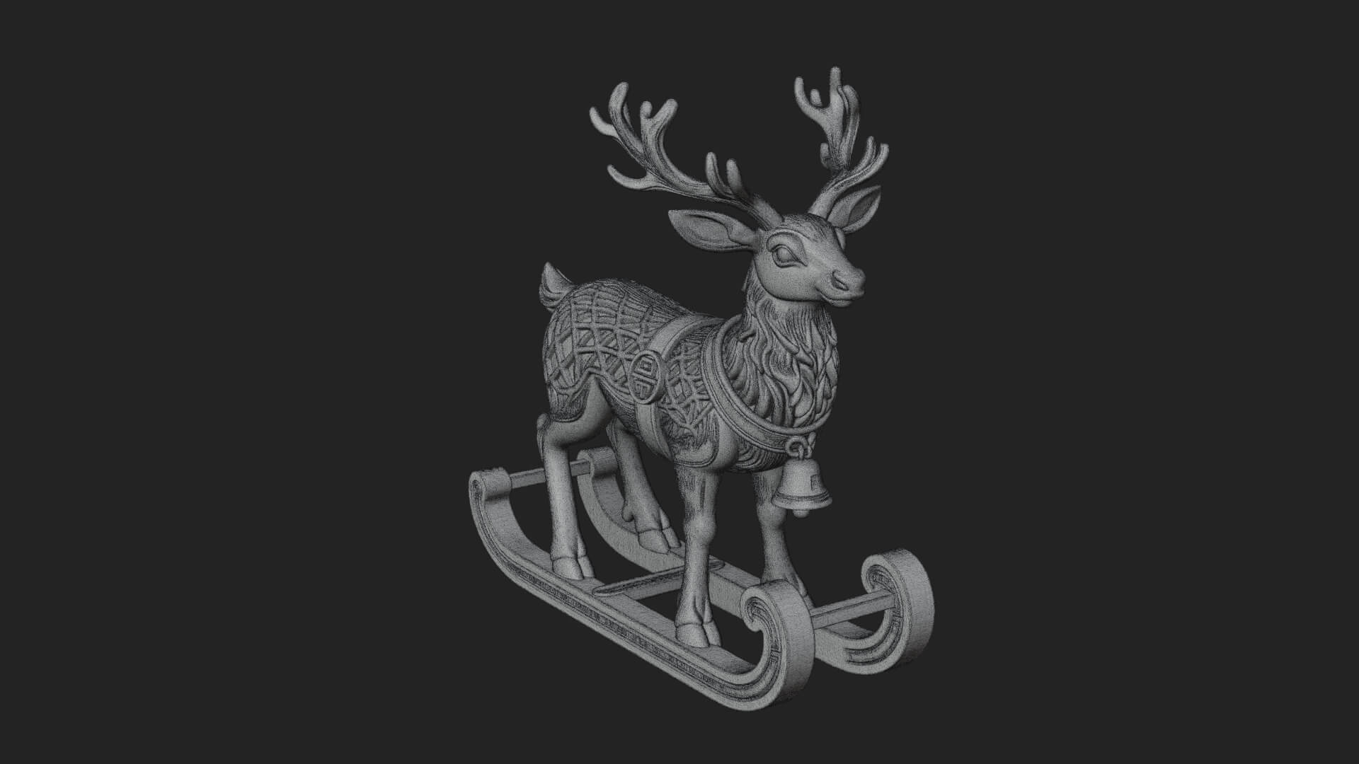 Reindeer with Sleigh Model Design 3 3D Print Model 3D Model