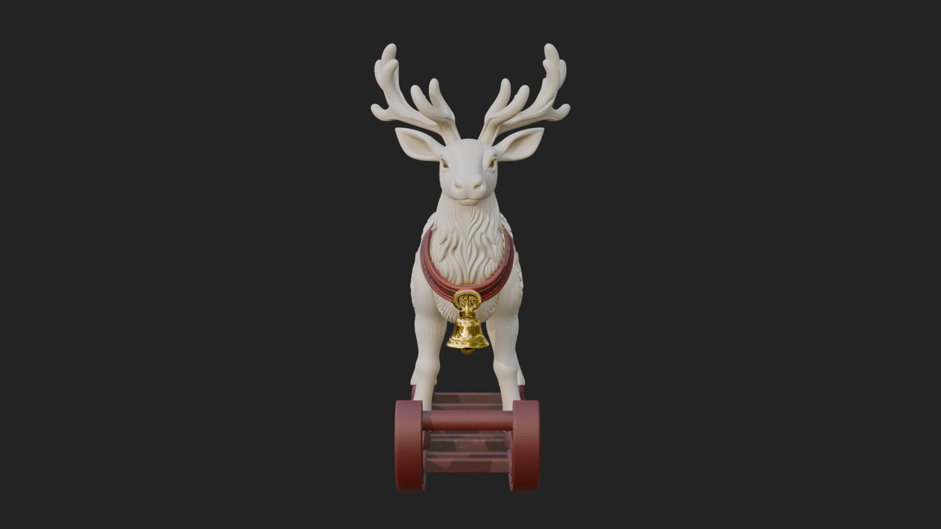 Reindeer with Sleigh Model Design 4 3D Print Model 3D Model