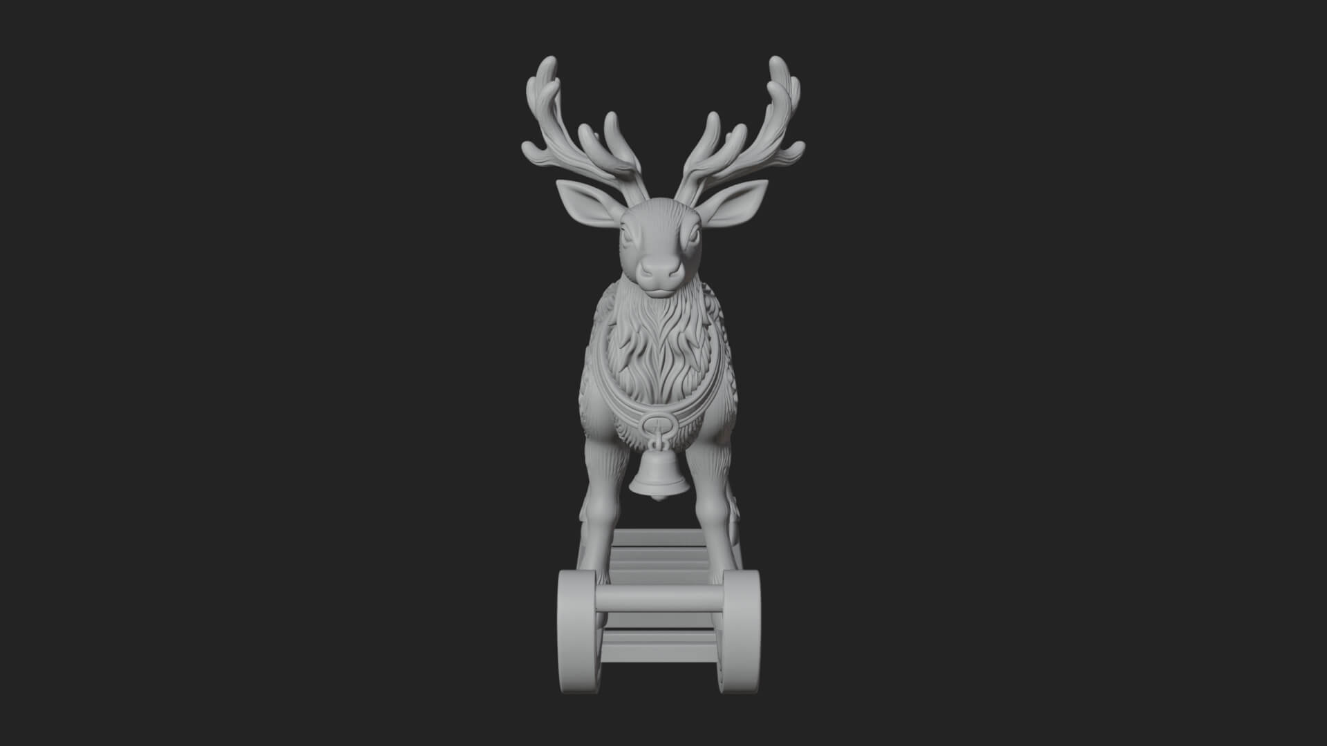 Reindeer with Sleigh Model Design 4 3D Print Model 3D Model