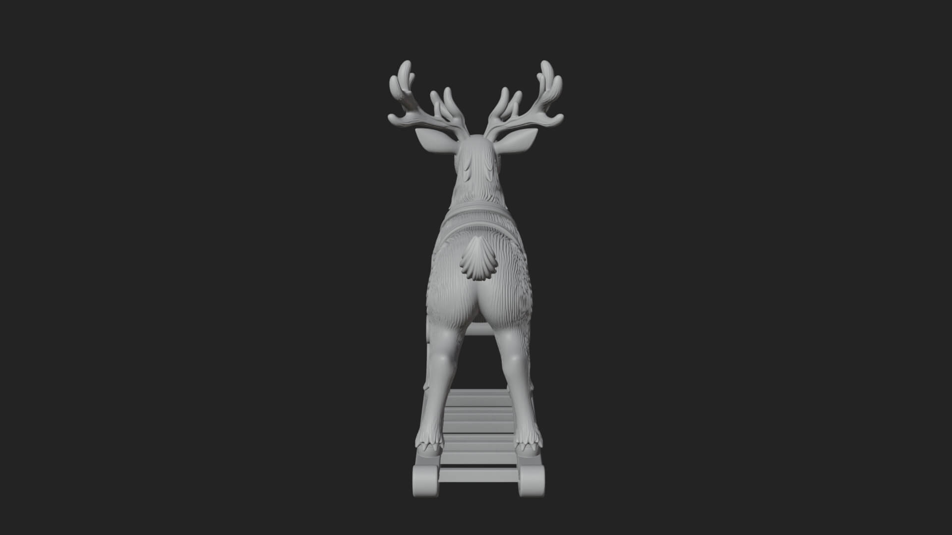 Reindeer with Sleigh Model Design 4 3D Print Model 3D Model